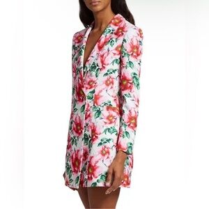 Alice + Olivia Pink Floral Longline Blazer Dress